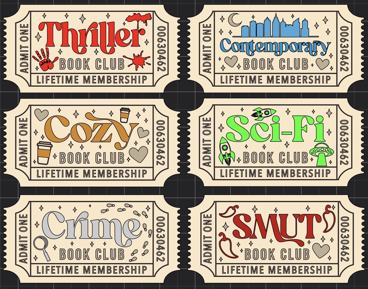 Bookshelf Trope Tickets