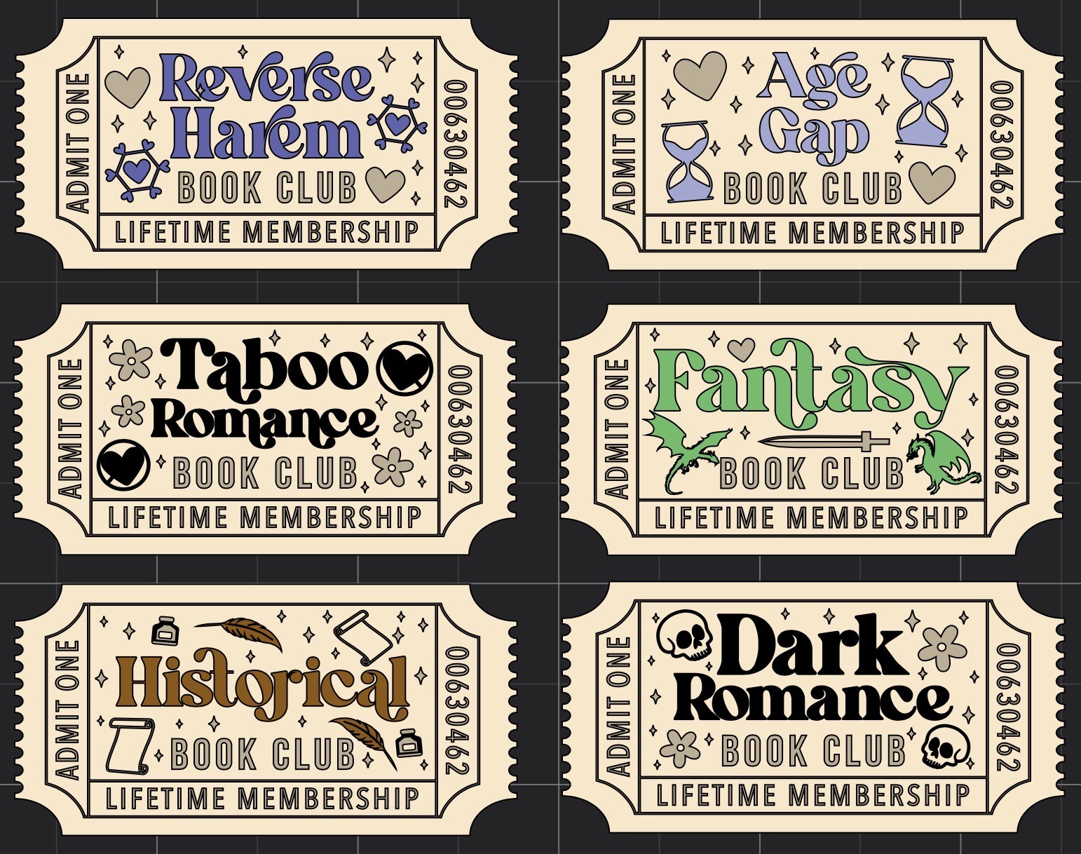 Bookshelf Trope Tickets