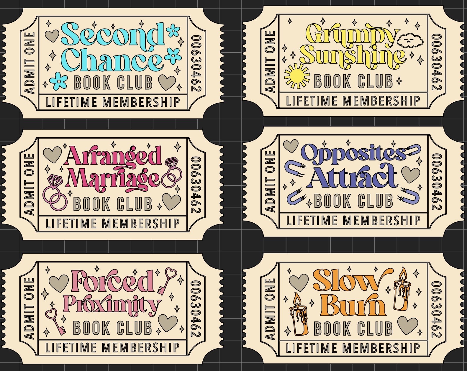 Bookshelf Trope Tickets
