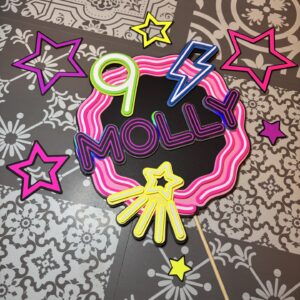 Neon Cake Toppers
