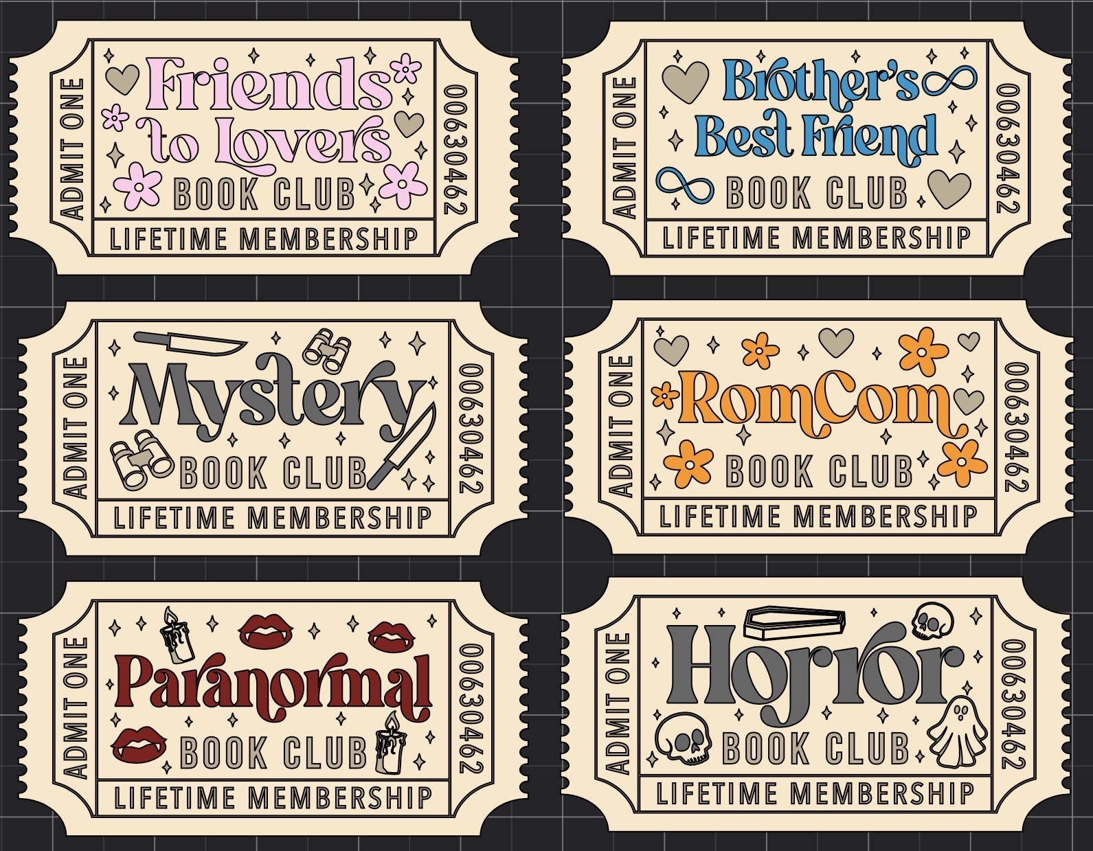 Bookshelf Trope Tickets