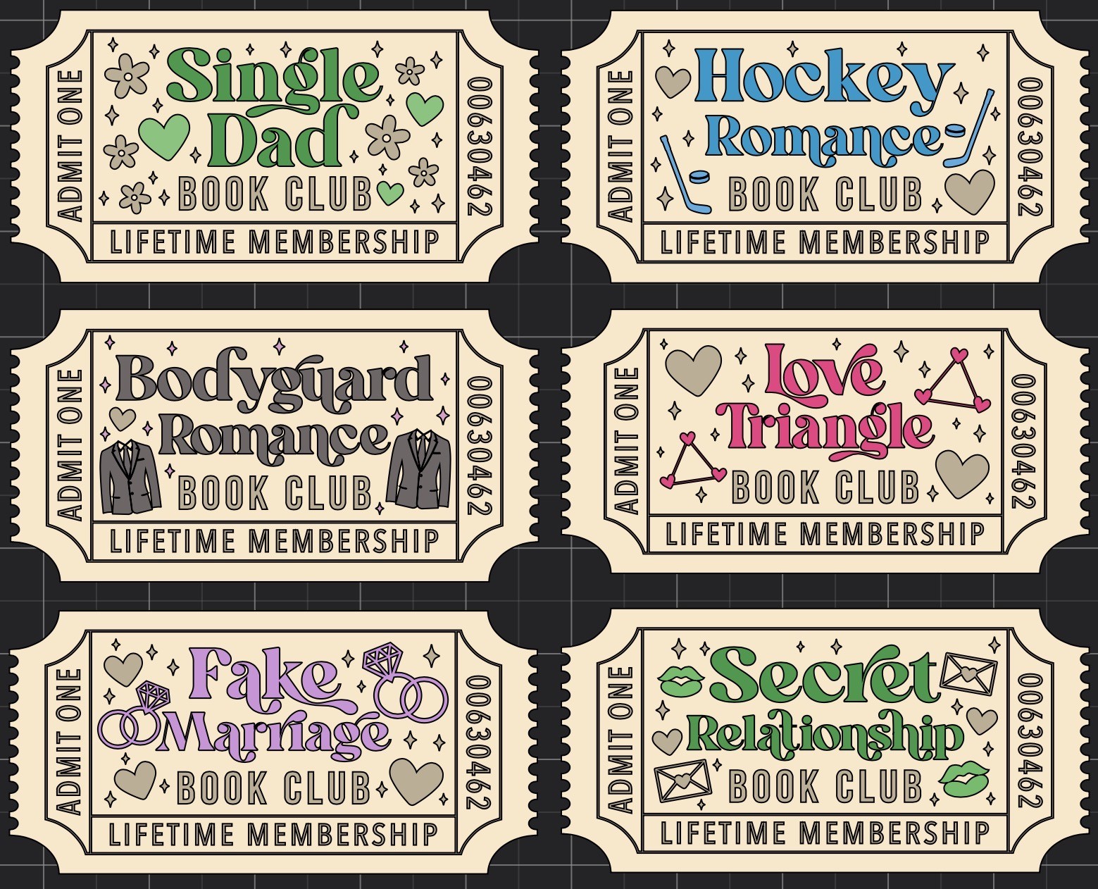 Bookshelf Trope Tickets